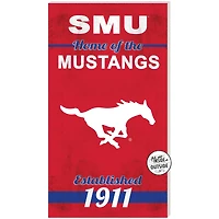 Red SMU Mustangs 11'' x 20'' Home Of The Sign