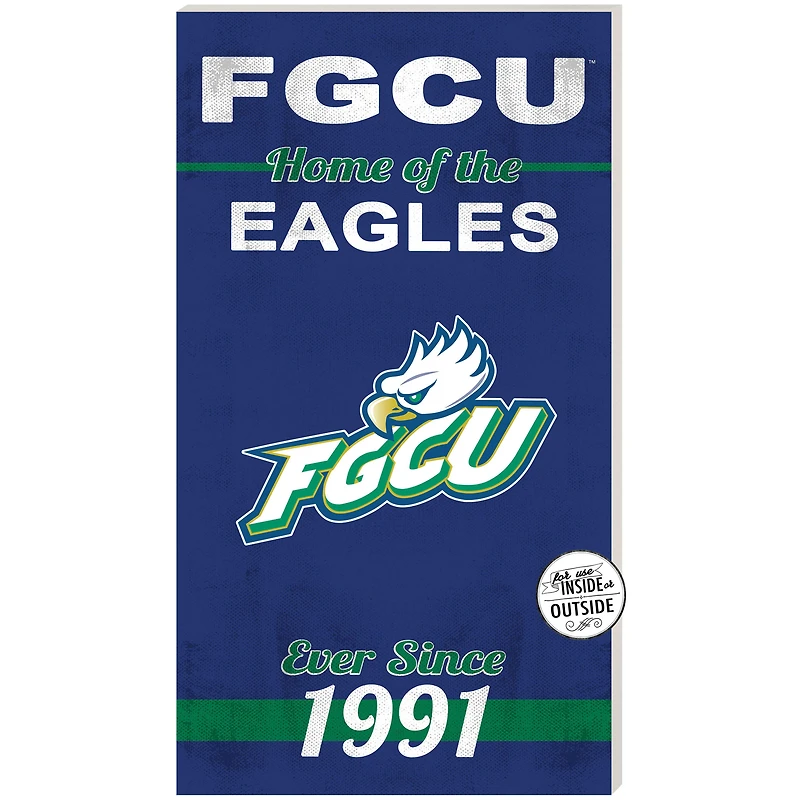 Blue Florida Gulf Coast Eagles 11'' x 20'' Home Of The Sign