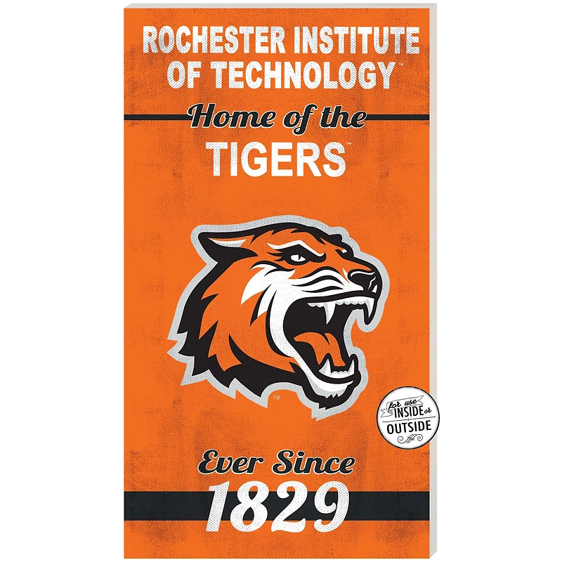 Orange Rochester Institute of Technology Tigers 11'' x 20'' Home Of The Sign