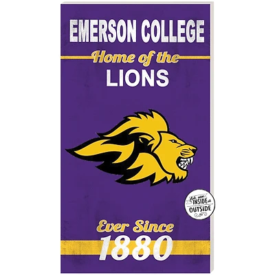 Purple Emerson College Lions 11'' x 20'' Home Of The Sign