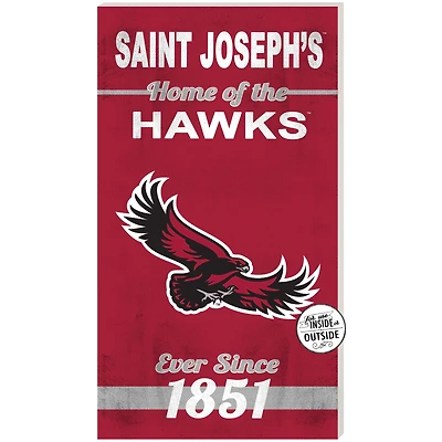 Crimson Saint Joseph's Hawks 11'' x 20'' Home Of The Sign
