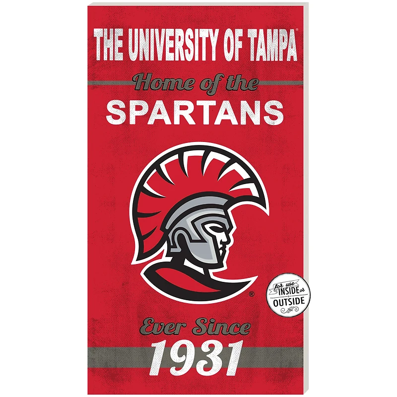 Red University of Tampa Spartans 11'' x 20'' Home Of The Sign