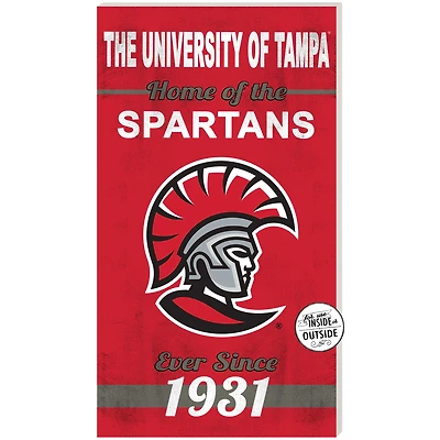Red University of Tampa Spartans 11'' x 20'' Home Of The Sign