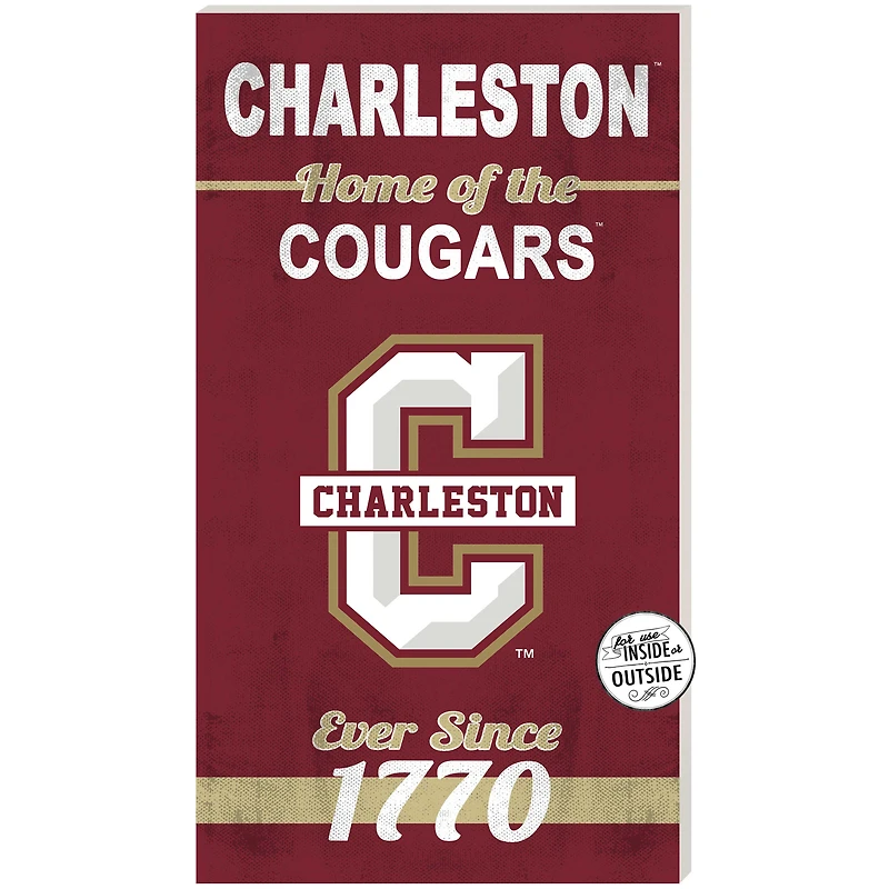 Maroon Charleston Cougars 11'' x 20'' Home Of The Sign