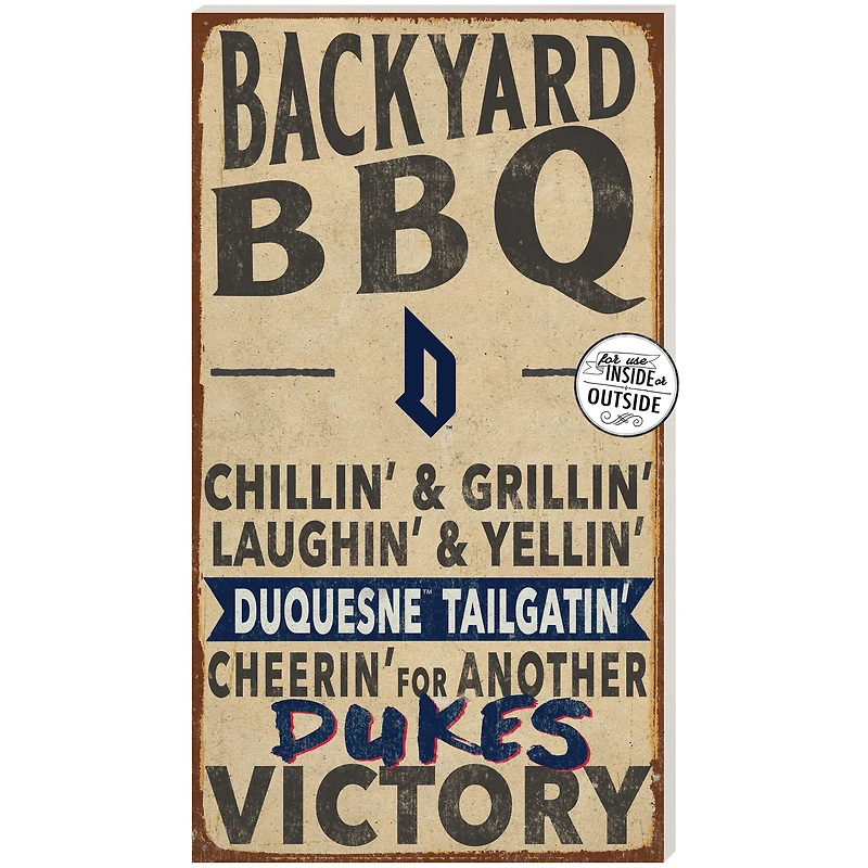 Brown Duquesne Dukes 11'' x 20'' Indoor/Outdoor BBQ Sign