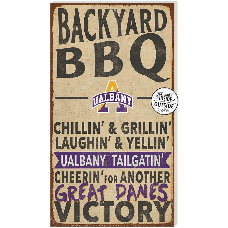 Brown UAlbany Great Danes 11'' x 20'' Indoor/Outdoor BBQ Sign