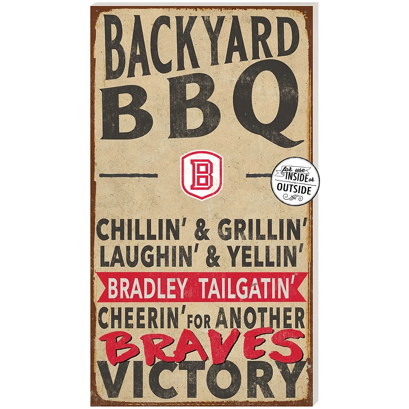 Brown Bradley Braves 11'' x 20'' Indoor/Outdoor BBQ Sign