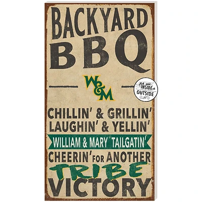 Brown William & Mary Tribe 11'' x 20'' Indoor/Outdoor BBQ Sign