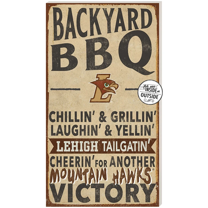 Brown Lehigh Mountain Hawks 11'' x 20'' Indoor/Outdoor BBQ Sign