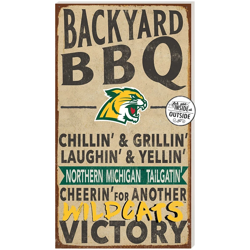 Brown Northern Michigan Wildcats 11'' x 20'' Indoor/Outdoor BBQ Sign
