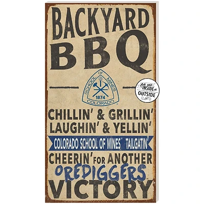 Brown Colorado School of Mines Orediggers 11'' x 20'' Indoor/Outdoor BBQ Sign