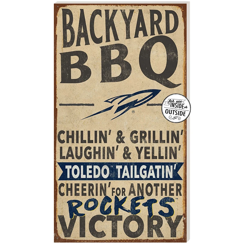 Brown Toledo Rockets 11'' x 20'' Indoor/Outdoor BBQ Sign