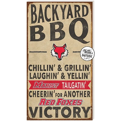Brown Marist Red Foxes 11'' x 20'' Indoor/Outdoor BBQ Sign