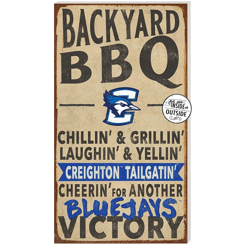 Brown Creighton Bluejays 11'' x 20'' Indoor/Outdoor BBQ Sign
