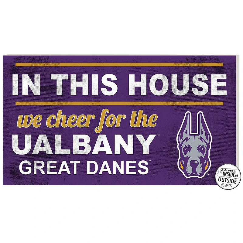 Purple UAlbany Great Danes 11'' x 20'' Indoor/Outdoor In This House Sign