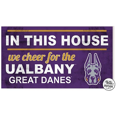Purple UAlbany Great Danes 11'' x 20'' Indoor/Outdoor In This House Sign