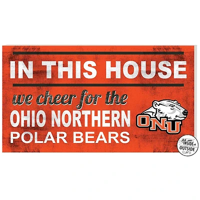 Orange Ohio Northern Polar Bears 11'' x 20'' Indoor/Outdoor In This House Sign