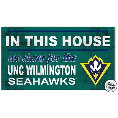 Teal UNC Wilmington Seahawks 11'' x 20'' Indoor/Outdoor In This House Sign