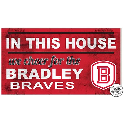 Red Bradley Braves 11'' x 20'' Indoor/Outdoor In This House Sign
