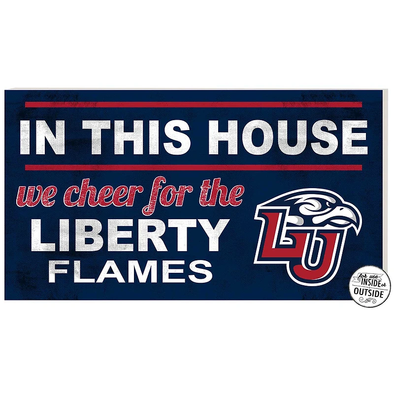 Navy Liberty Flames 11'' x 20'' Indoor/Outdoor In This House Sign