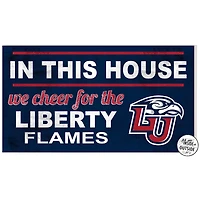 Navy Liberty Flames 11'' x 20'' Indoor/Outdoor In This House Sign