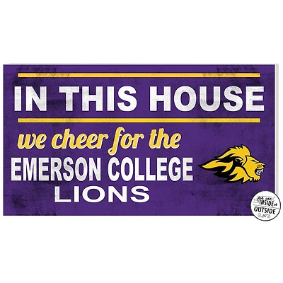 Purple Emerson College Lions 11'' x 20'' Indoor/Outdoor In This House Sign