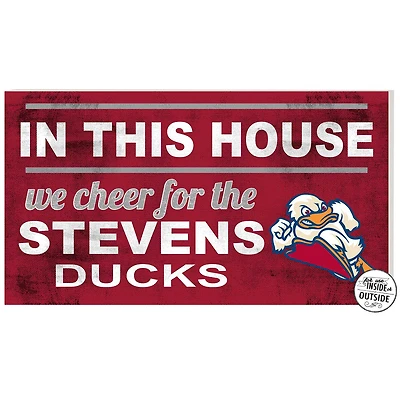 Red Stevens Institute of Technology Ducks 11'' x 20'' Indoor/Outdoor In This House Sign