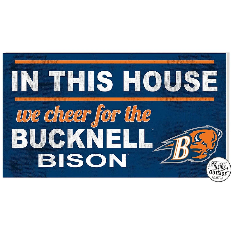 Blue Bucknell Bison 11'' x 20'' Indoor/Outdoor In This House Sign