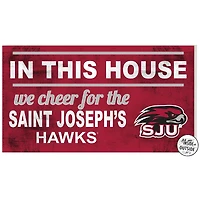 Crimson Saint Joseph's Hawks 11'' x 20'' Indoor/Outdoor In This House Sign
