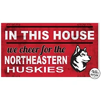 Red Northeastern Huskies 11'' x 20'' Indoor/Outdoor In This House Sign