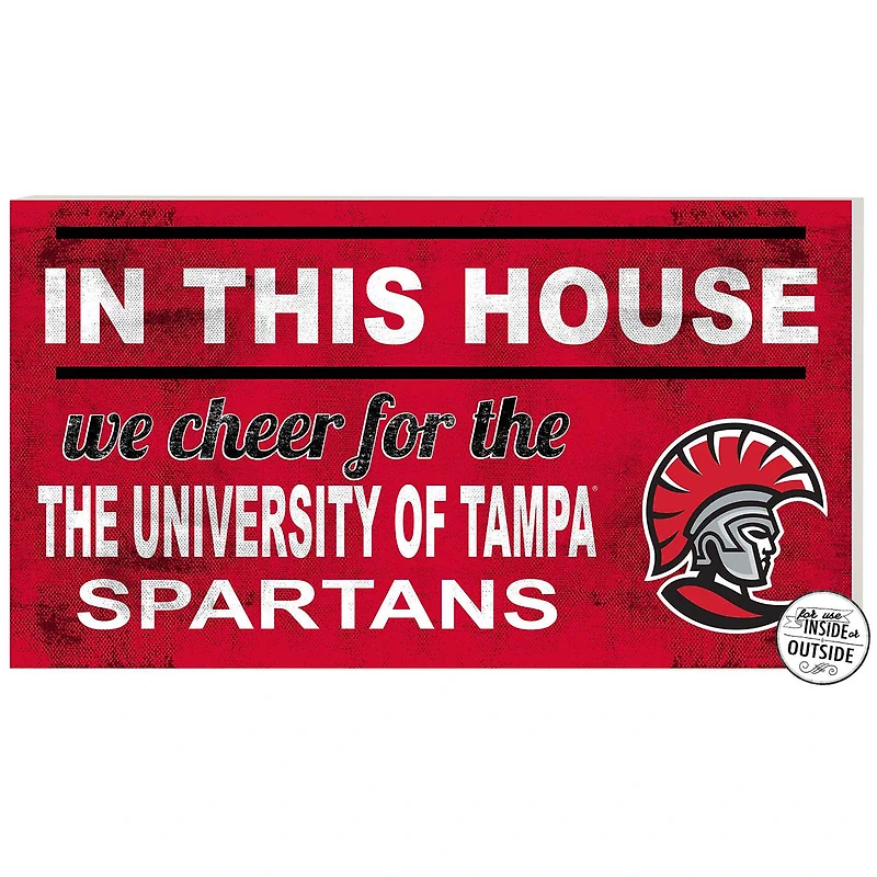 Red University of Tampa Spartans 11'' x 20'' Indoor/Outdoor In This House Sign