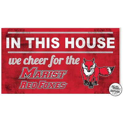 Red Marist Red Foxes 11'' x 20'' Indoor/Outdoor In This House Sign