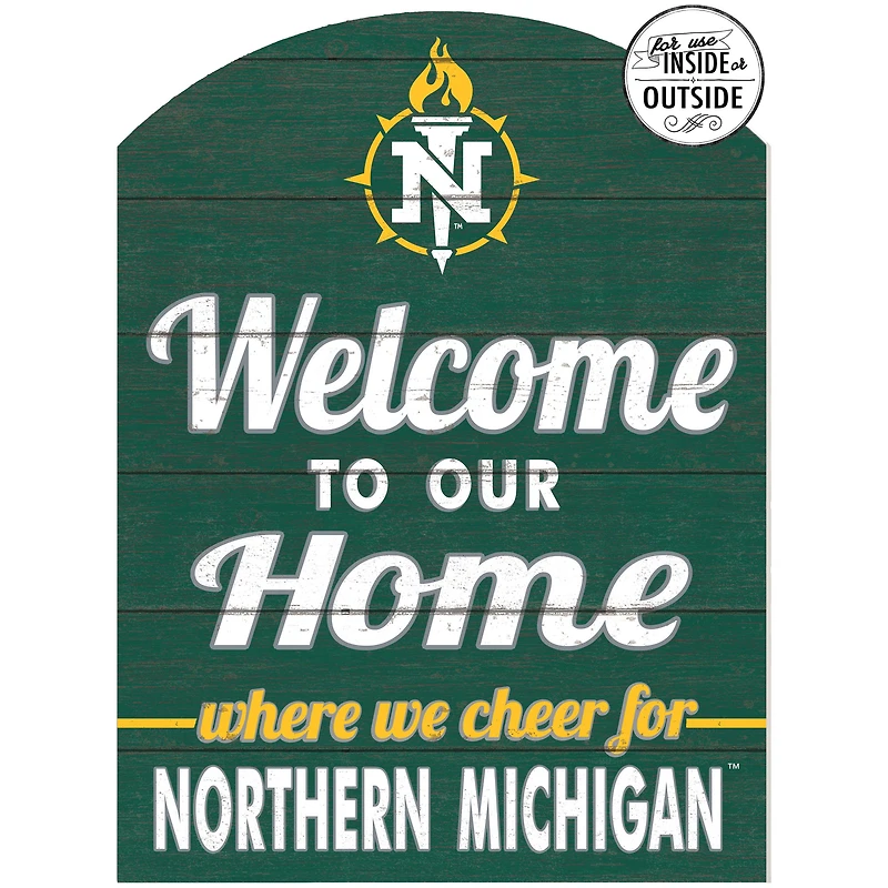 Green Northern Michigan Wildcats 16'' x 22'' Marquee Sign