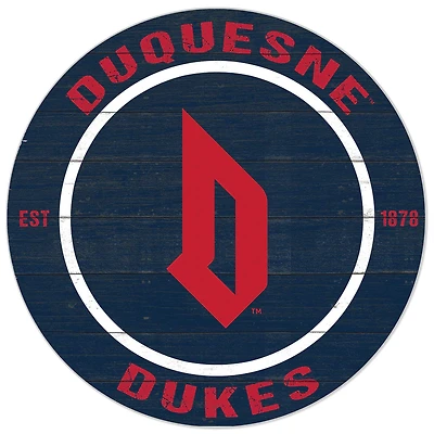 Navy Duquesne Dukes 20'' x 20'' Indoor/Outdoor Circle Sign