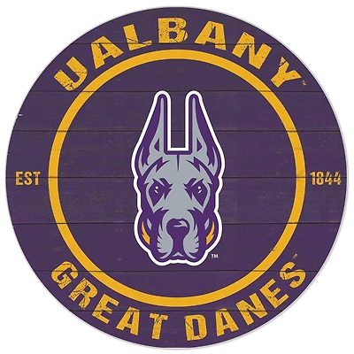 Purple UAlbany Great Danes 20'' x 20'' Indoor/Outdoor Circle Sign