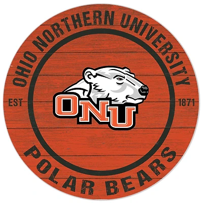 Orange Ohio Northern Polar Bears 20'' x 20'' Indoor/Outdoor Circle Sign