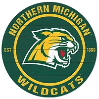 Green Northern Michigan Wildcats 20'' x 20'' Indoor/Outdoor Circle Sign