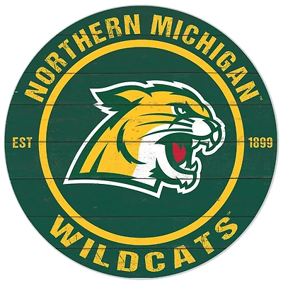 Green Northern Michigan Wildcats 20'' x 20'' Indoor/Outdoor Circle Sign