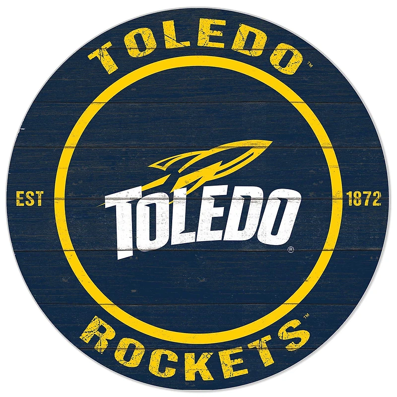 Navy Toledo Rockets 20'' x 20'' Indoor/Outdoor Circle Sign