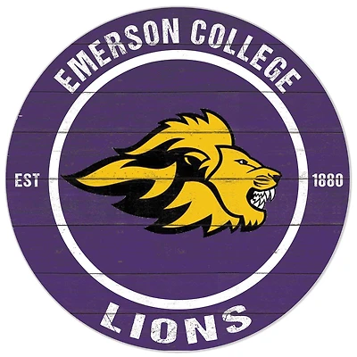 Purple Emerson College Lions 20'' x 20'' Indoor/Outdoor Circle Sign