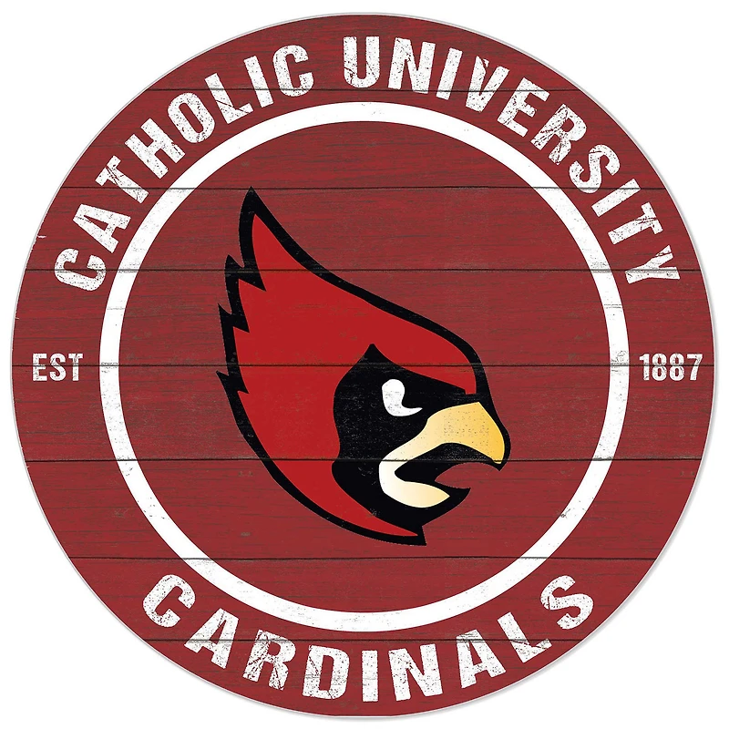 Red Catholic University Cardinals 20'' x 20'' Indoor/Outdoor Circle Sign