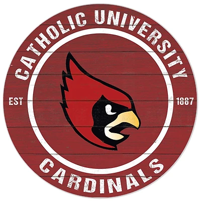 Red Catholic University Cardinals 20'' x 20'' Indoor/Outdoor Circle Sign