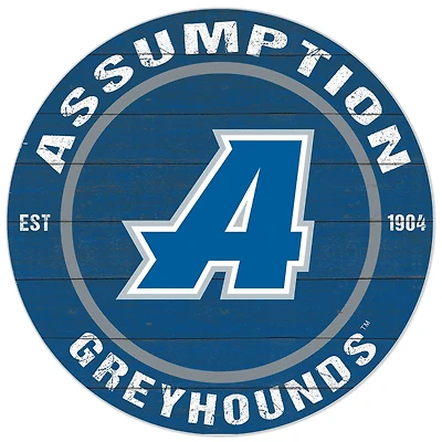 Blue Assumption Greyhounds 20'' x 20'' Indoor/Outdoor Circle Sign