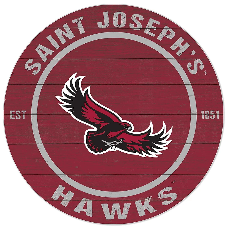 Crimson Saint Joseph's Hawks 20'' x 20'' Indoor/Outdoor Circle Sign
