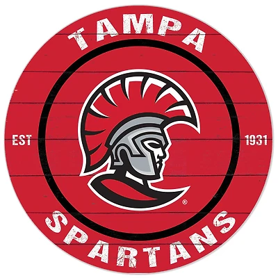 Red University of Tampa Spartans 20'' x 20'' Indoor/Outdoor Circle Sign