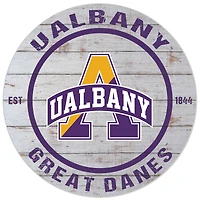 White UAlbany Great Danes 20'' x 20'' Indoor/Outdoor Weathered Circle Sign