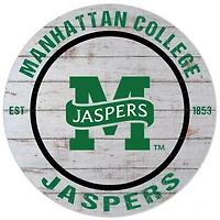 White Manhattan Jaspers 20'' x 20'' Indoor/Outdoor Weathered Circle Sign