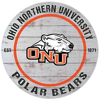 White Ohio Northern Polar Bears 20'' x 20'' Indoor/Outdoor Weathered Circle Sign