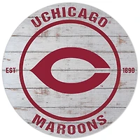 White UChicago Maroons 20'' x 20'' Indoor/Outdoor Weathered Circle Sign