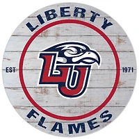 White Liberty Flames 20'' x 20'' Indoor/Outdoor Weathered Circle Sign